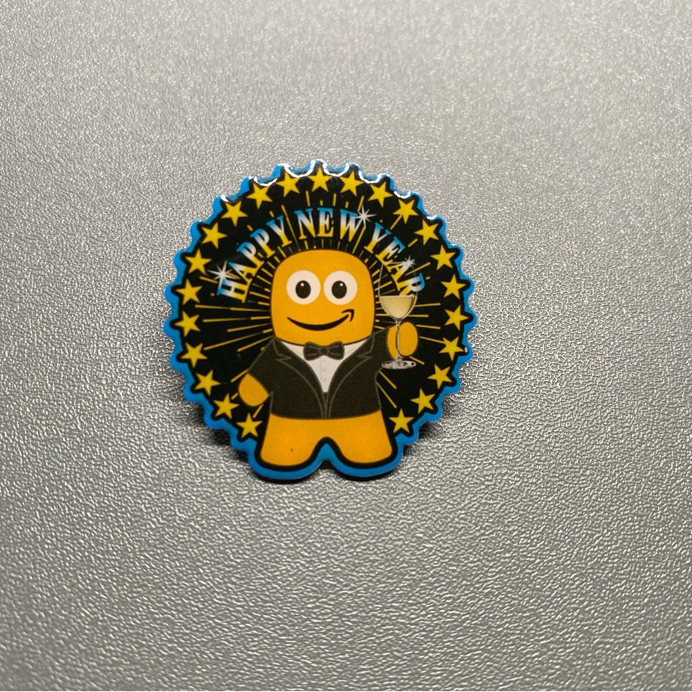 Amazon Employee Peccy Pin Collectible Festive Happy New Year Stars Suit Wine Fun